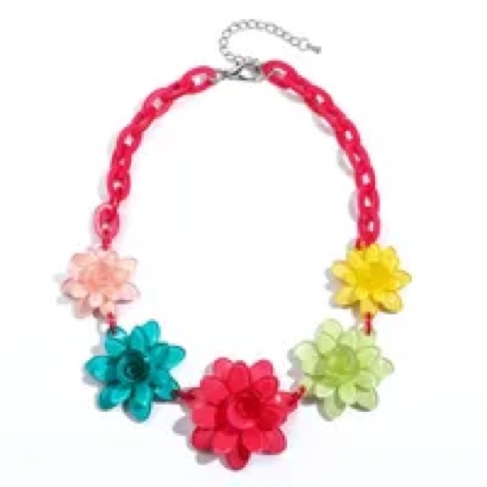 #057 Vacation Flower Arylic Necklaces